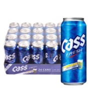 24日20时：凯狮（CASS）韩国原装进口 啤酒 清爽原味 4.5度 500ml*24听9.9元包邮（需预约）