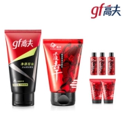 高夫 男士控油保湿洗面奶80g+火山洁面泥100g+赠品
