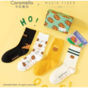 CARAMELLA 卡拉美拉&MUZIKTIGER联名款 老虎IP男女袜 4双装礼盒29.9元包邮（需领券）