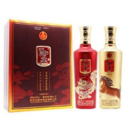 WULIANGYE 五粮液 股份 浓香型白酒 精美礼盒酒 聖酒龙马精神52度500ml*2双支礼盒装