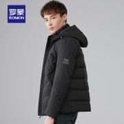 再补券：罗蒙 男士羽绒服 长款休闲毛领