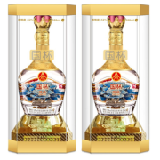 五粮液股份出品！国杯珍品 52度浓香型白酒500mL*2瓶 礼盒装