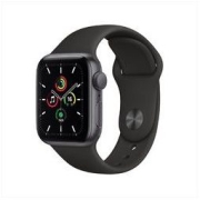 Apple 苹果 Watch SE 智能手表 40mm GPS版 黑色铝金属表壳 黑色硅胶表带（GPS、血氧、扬声器）
