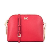 MICHAEL KORS 迈克·科尔斯 CROSSBODIES系列女士牛皮贝壳形拉链斜挎单肩包32S9GF5C3L 亮红色