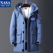 NASA联名款，90%白鸭绒：leebM 男士 中长款羽绒服