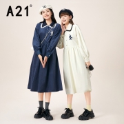 A21 R414217002 女士伞形长连衣裙
