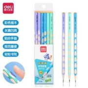 deli 得力 S959-HB 马卡龙色三角杆洞洞铅笔 12支