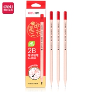 deli 得力 58130 连中三元系列 2B原木杆铅笔 12支/盒