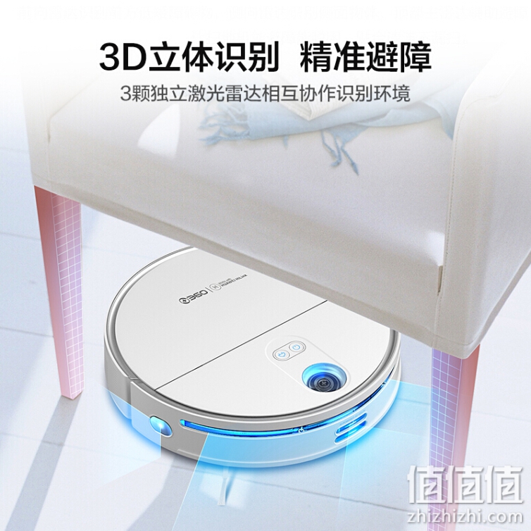 华为智选 360智能扫拖机器人扫拖一体机2Pro 拖地机擦地机 家用吸尘器 3D激光导航 3300Pa超大吸力