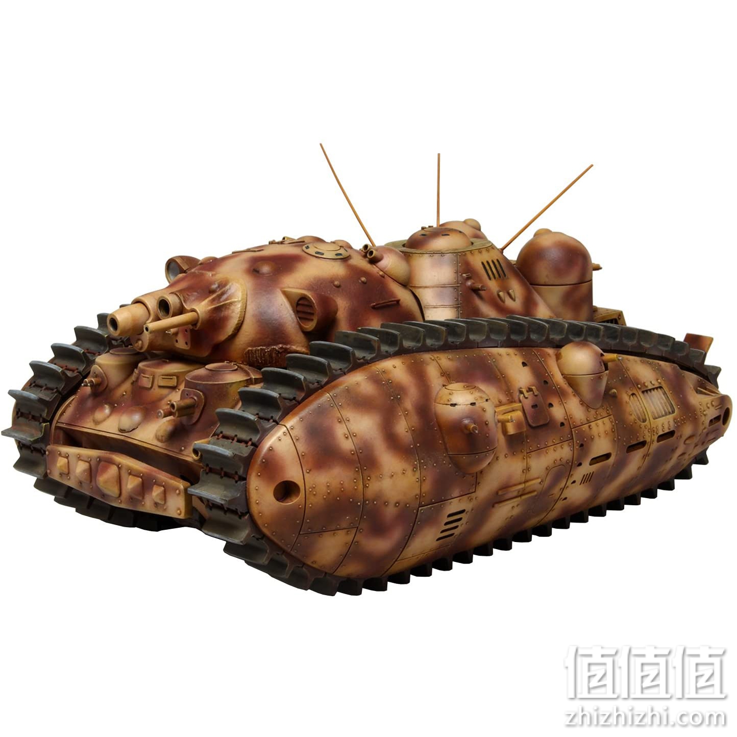PLATZ 宫崎骏的杂想笔记本 梦之多炮塔战车 恶役1号 短炮身 1/72比例 塑料模型 SPG-1