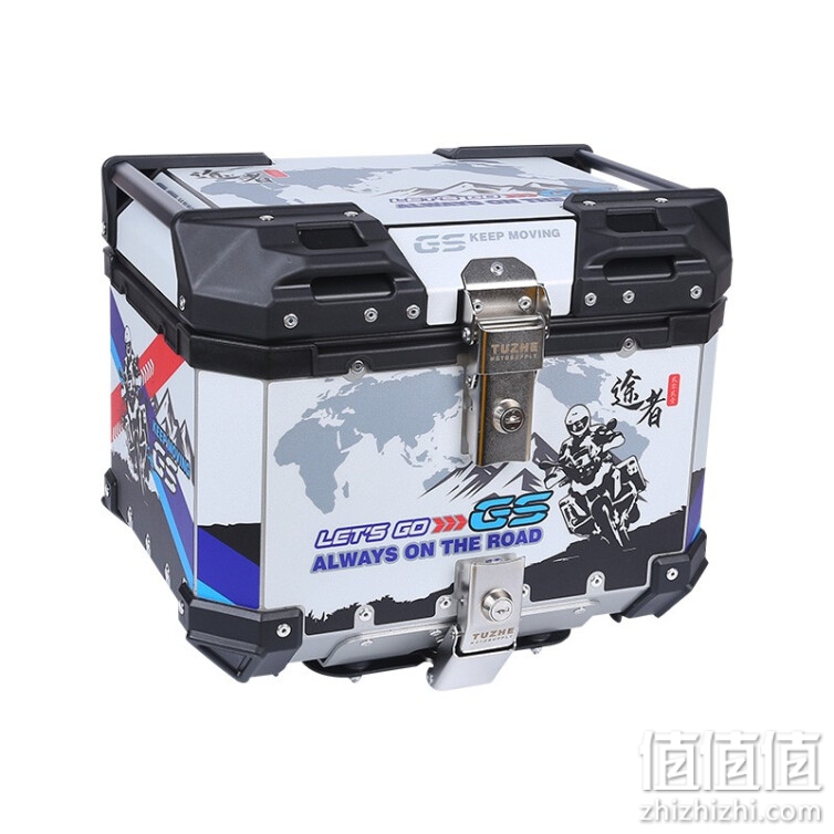 途者摩托车铝合金尾箱后备箱踏板车电动车行李箱工具箱通用特大号后尾箱快拆设计防摔大容量 36升贴花版白色尾箱+不锈钢快拆底座