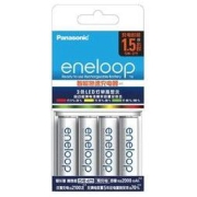 eneloop 爱乐普 KJ55MCC40C 5号充电电池 1.2V 2550mAh 4节 白色 快速充电器
