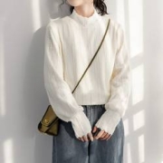 FOREVER 21 秋冬季半高领修身女式打底衫上衣套头针织衫时尚简约内搭显瘦上衣
