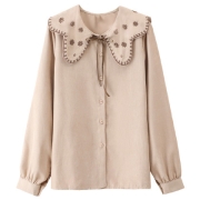 FOREVER 21 刺绣花瓣领衬衫FR2SWJ2089-K02 YH