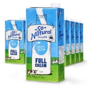 So Natural 澳伯顿 澳洲原装进口 澳伯顿(So Natural) 高钙全脂纯牛奶 1L*12盒/箱 优质乳蛋白
