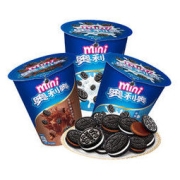 OREO 奥利奥 Oreo）夹心饼干休闲零食 早餐办公室下午茶网红小吃 mini小饼干双口味 55gX3杯（新老包装随机）