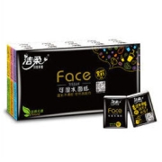 C&S 洁柔 手帕纸 黑Face 可湿水4层面巾纸*6片*30包 无香（超迷你 勇敢黑系列 ）