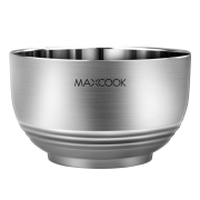 拍3件 美厨（maxcook）304不锈钢碗 汤碗双层隔热餐具面碗13CM MCWA601