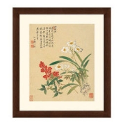 雅昌 邹一桂 中式古典花卉水墨画《天竺水仙花图》42×47cm 宣纸 茶褐色