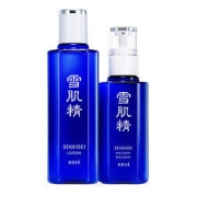 SEKKISEI 雪肌精 清润经典耀颜水乳礼盒（化妆水水200ml 乳液140ml 化妆棉 4件组）补水保湿 护肤套装