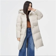 雪中飞 90白鸭绒羽绒服女 极地灰白 165/88A