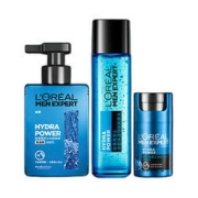 L'OREAL PARIS 巴黎欧莱雅 男士全新水能氨基酸护肤套装(氨基酸洁面 爽肤水 玻尿酸乳) 温和补水保湿 护肤品男