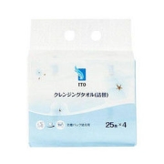 ITO 艾特柔 日本ITO盒装洁面巾（替换装） 干湿两用一次性洁面巾 盒装替换装25片*4包（新老包装随机发）