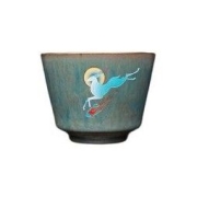 容山堂 敦煌神韵窑变陶瓷茶杯 73x58mm 建盏天目功夫茶具 新年礼物