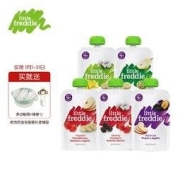 LittleFreddie 小皮 有机果泥 西班牙版 3段 豌豆菠菜苹果味+胡萝卜苹果味+树莓香蕉苹果桃味+香蕉草莓苹果味+西梅苹果味 100g*5袋
