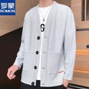 历史低价：ROMON罗蒙  男士新款华夫格开衫小西装
