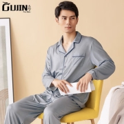 古今 男士春秋款睡衣家居服套装 丝绸质感