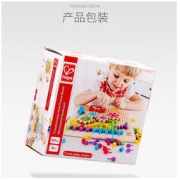 PLUS会员：Hape 蘑菇钉 DIY拼插玩具 250粒 百变像素画积木时钟套装