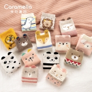 caramella秋冬款儿童棉袜男女童宝宝纯棉袜子婴儿袜地板袜中筒袜