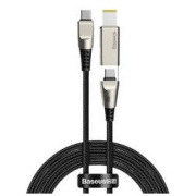 BASEUS 倍思 闪速系列 一拖二快充数据线 Type-C to C DC方口100W 2m 黑色