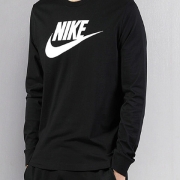 耐克 SPORTSWEAR 大logo 男款 针织运动长袖T恤