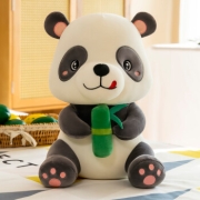 Ghiaccio 吉娅乔 软萌熊猫抱竹公仔 黑色 30CM