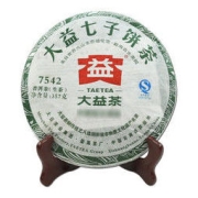 TAETEA 大益 普洱茶 生茶 7542 青饼 357g/饼*7饼 随机批次 2012年7542 7饼一提装