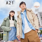 京喜、PLUS会员：A21 梭织合体撞色外套男 杏色 165/80A/S