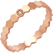 CHJ JEWELLERY 潮宏基 蜂巢 钻石18K彩金戒指女款 SRK32208200 红K 14号 包邮