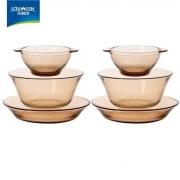 LOVWISH 乐唯诗 欧式茶色玻璃碗套装 茶色6件套