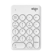 aigo 爱国者 N18 18键 2.4G无线薄膜键盘 白色 无光