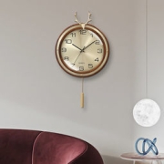 TIMESS 黄铜福鹿 古典钟表