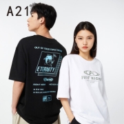 京喜：A21 落肩短袖新疆棉 黑色 165/80A/S
