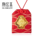 潮宏基 CHJ JEWELLERY 哆啦A梦御守 足金金币挂件 约0.2g 1件装