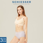 德国  Schiesser 舒雅 80S兰精莫代尔蕾丝边平角内裤 3条