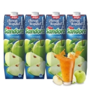 进口高端果汁 100%苹果汁饮料乌克兰sandora三多乐 950ml*4