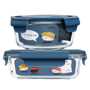 京东极速版：忆多彩 玻璃保鲜盒上  450毫升X2