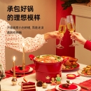 日本BRUNO鲜炖锅电火锅家用多功能料理锅分一体电热锅电煮锅BOE-065 复古红【标配】