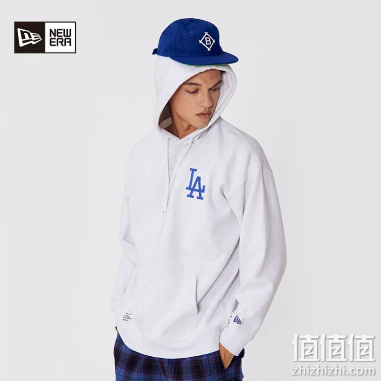 NEW Era2021秋季MLB纽约洋基队球场地图印花连帽卫衣男女NY/LA潮流休闲 12866529灰色 L