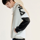 FILA FUSION 斐乐 男子连帽卫衣 2021冬季同款假两件潮流休闲男装